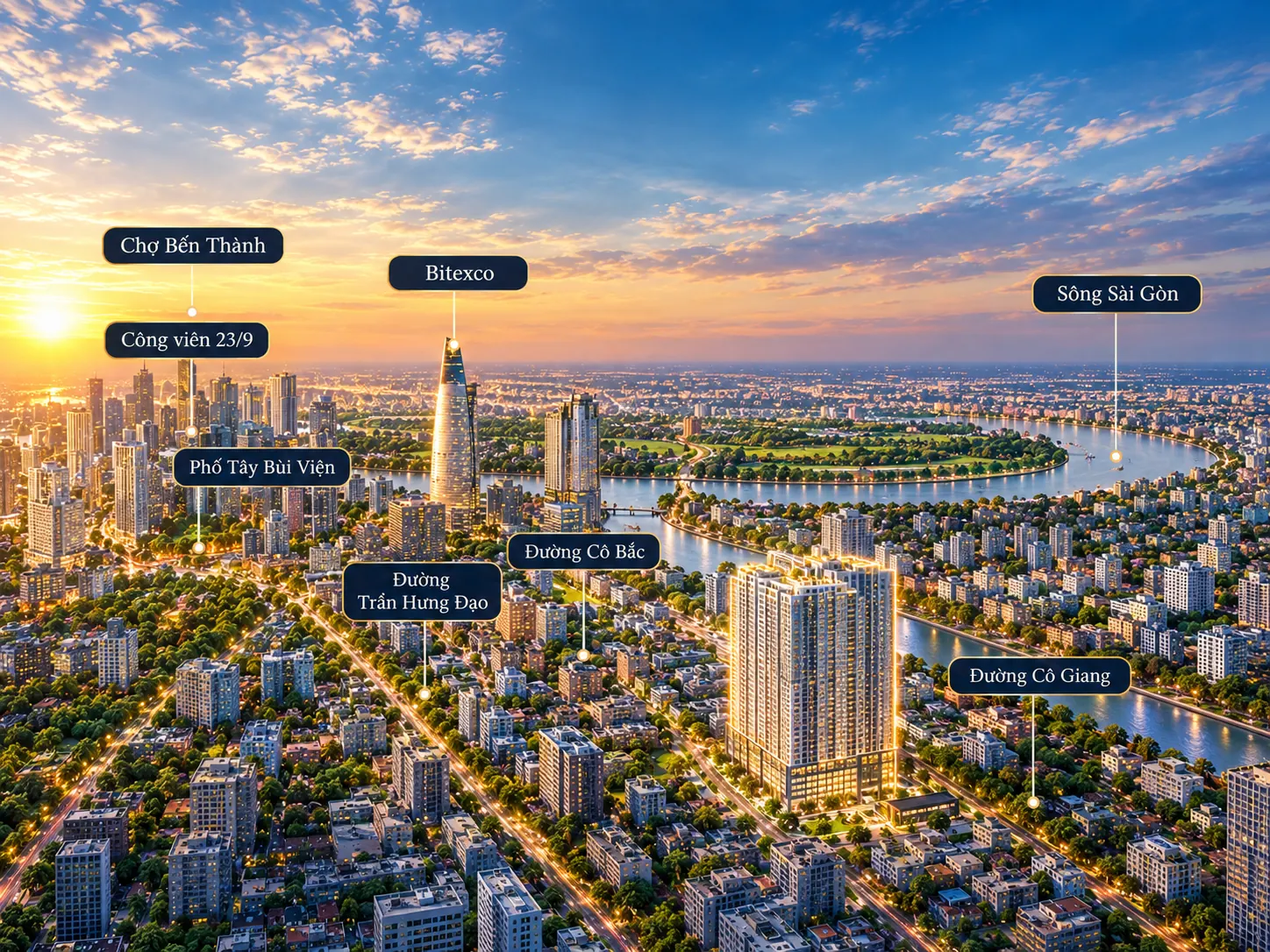 Vị trí The Grand Manhattan kết nối trung tâm Quận 1 TP.HCM
